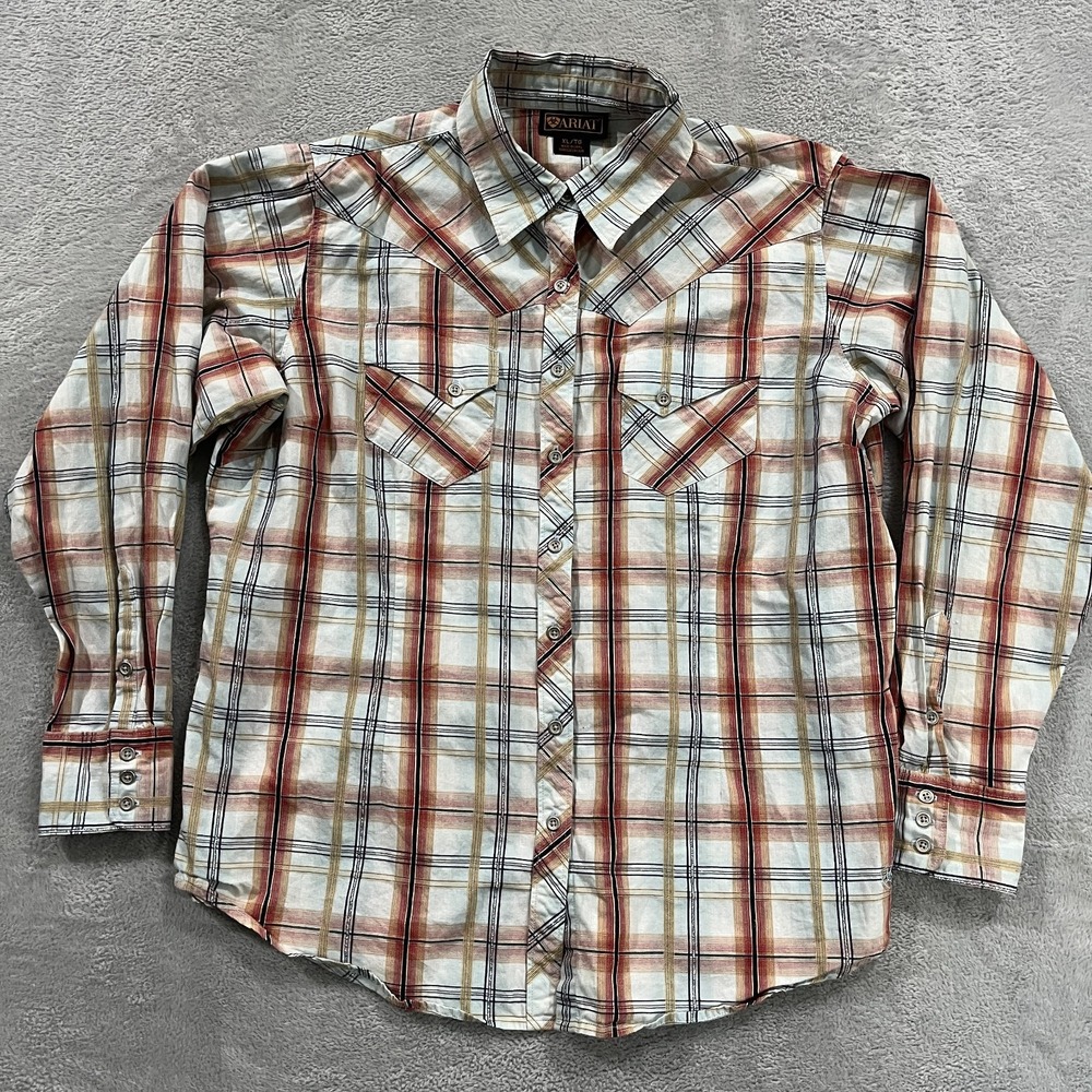 Ariat Shirt Womens XL Button Up Long Sleeve Southwestern Country Subtle Shimmer